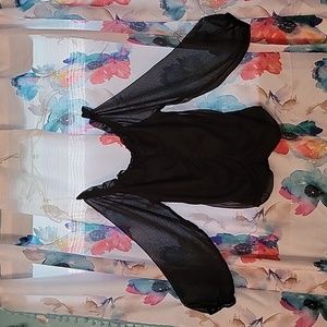 Goth Black Shoulder Top